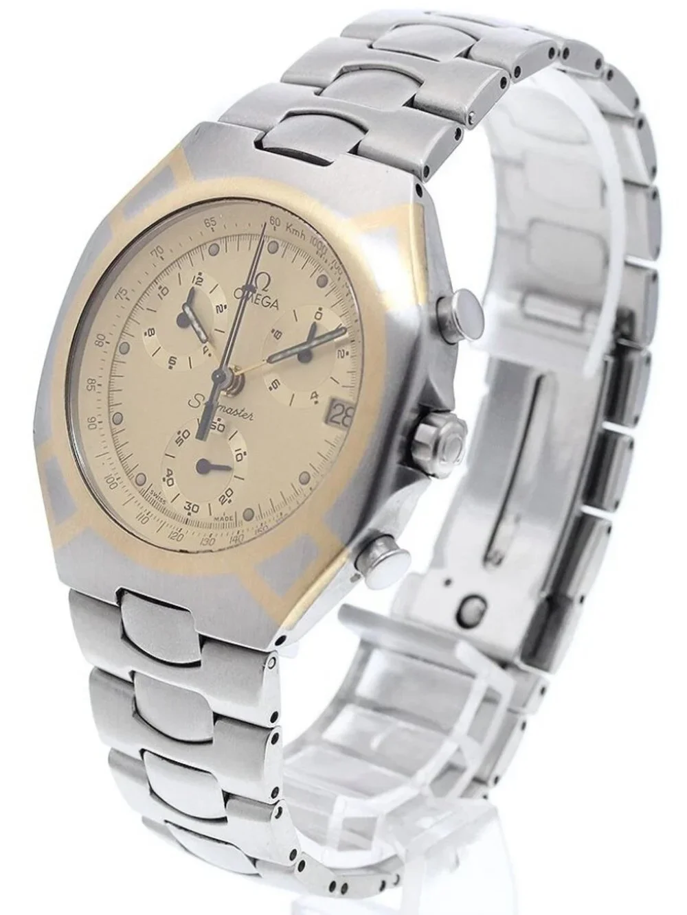 OMEGA Seamaster Polaris Chronograph gold Dial Quartz Men's Watch